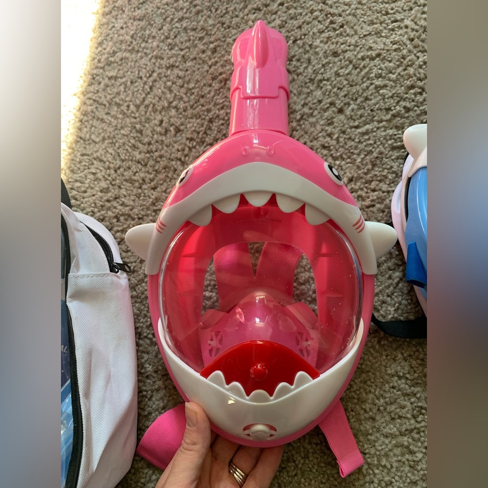Kids Full Face Shark Snorkel Mask
